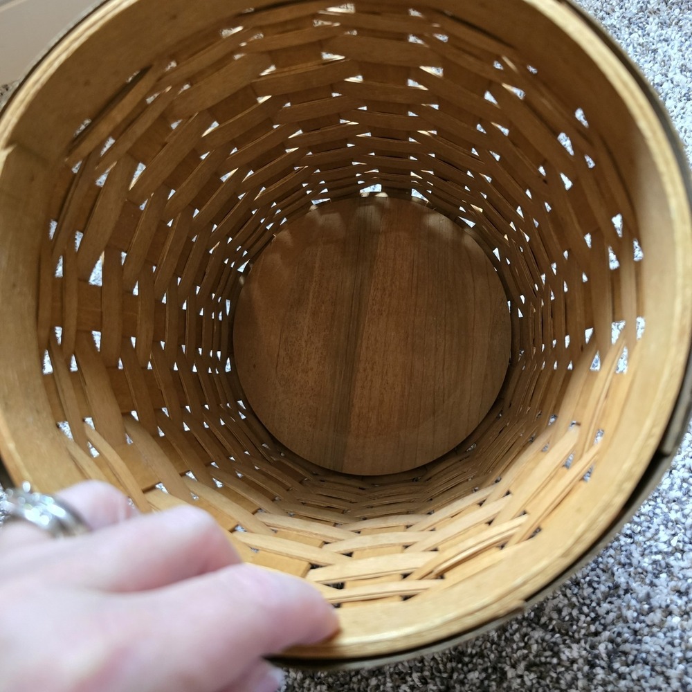 Longaberger Crock  Canister Basket Hard Plastic Protector W/Lid No Wooden Lid‎ - Picture 5 of 11